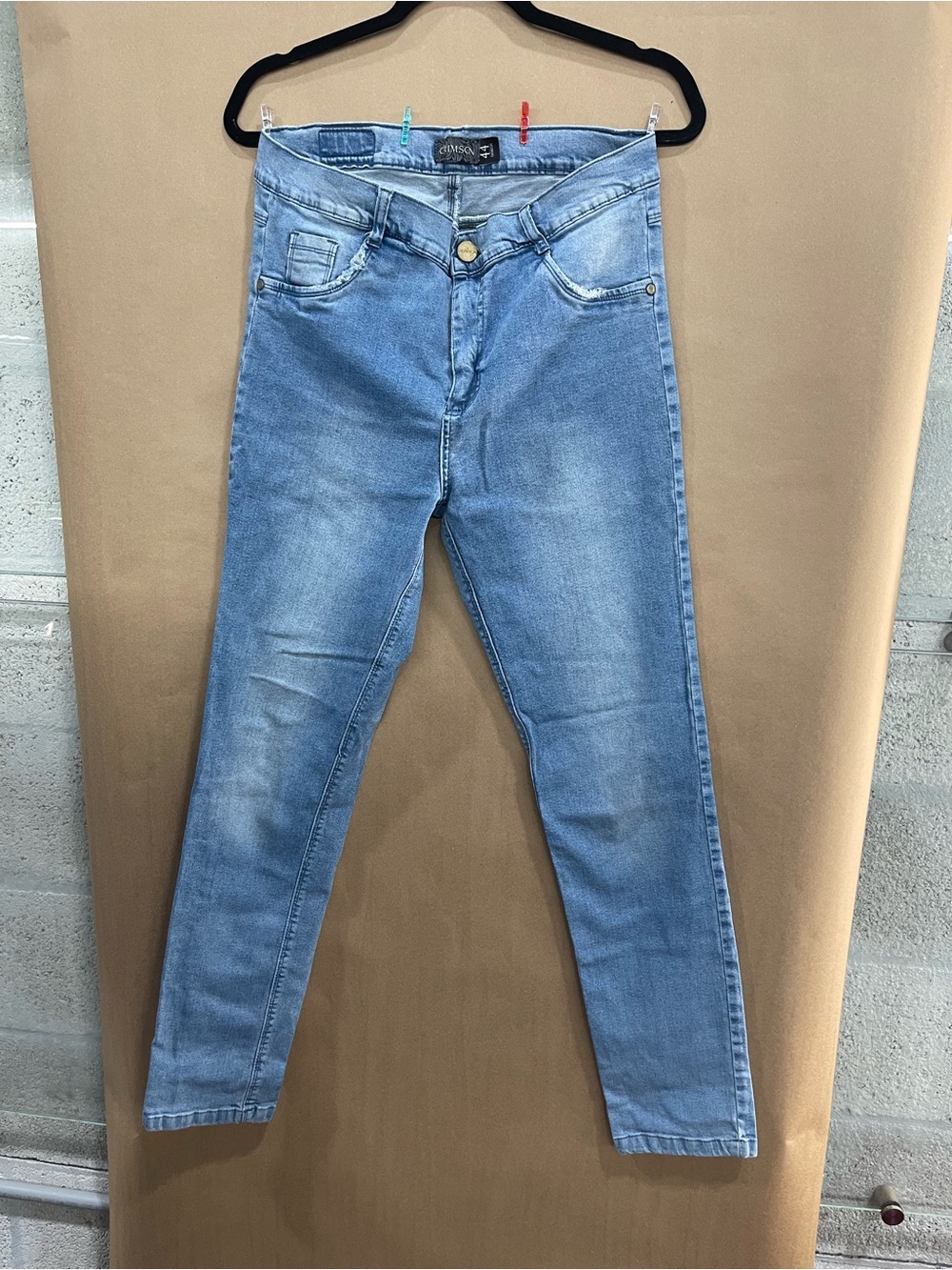 Crimson Light Blue Women's Jeggings — Soft Stretch Back-Pocket Detail